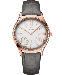 Omega DE VILLE TRÉSOR 36 mm, Sedna™ gold on leather strap 428.58.36.60.02.001