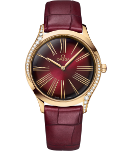 Omega DE VILLE TRÉSOR 36 mm, Moonshine™ gold on leather strap 428.58.36.60.11.001
