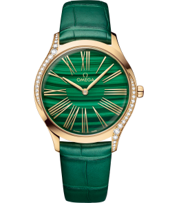 Omega DE VILLE TRÉSOR 36 mm, Moonshine™ gold on leather strap 428.58.36.60.99.001