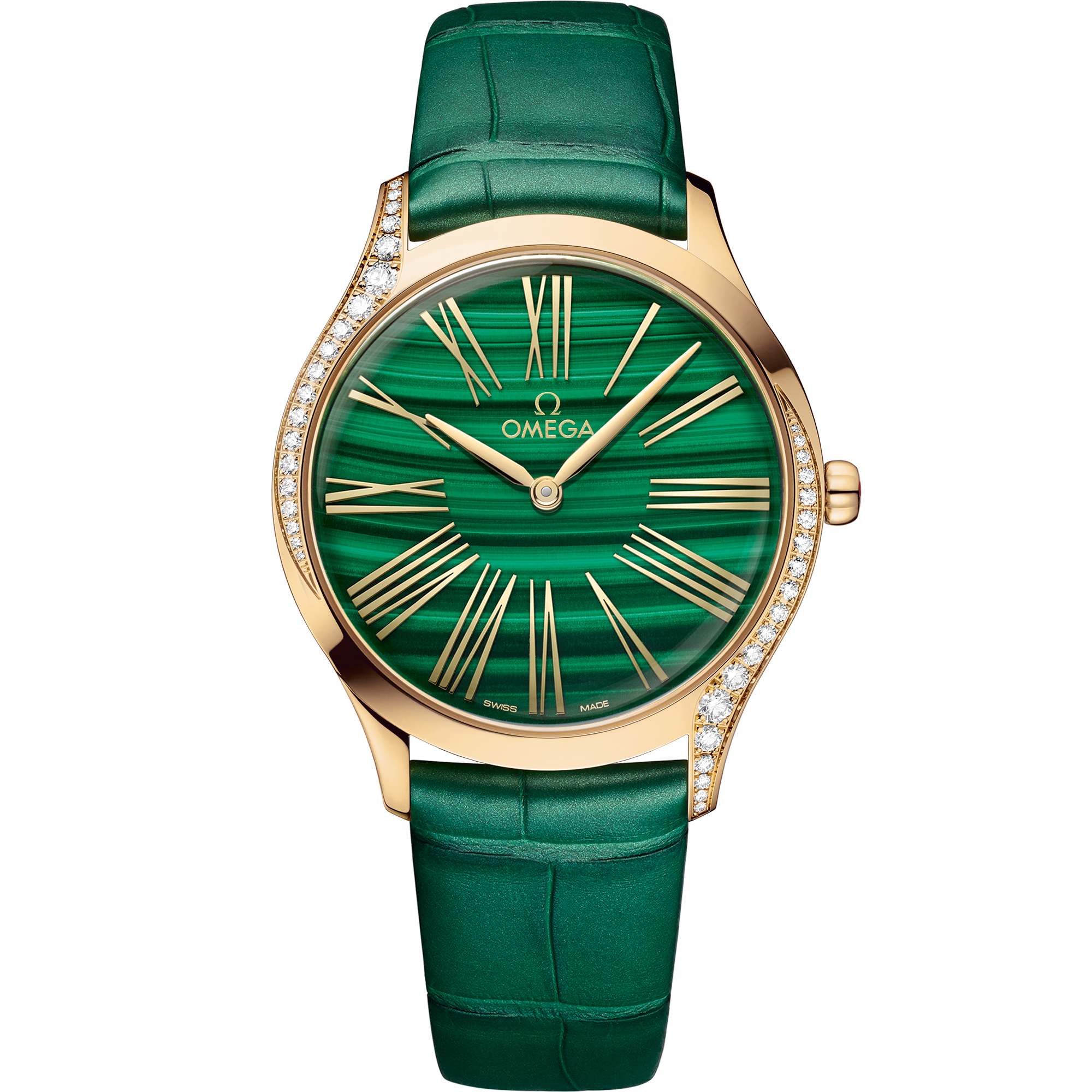 Omega DE VILLE TRÉSOR 36 mm, Moonshine™ gold on leather strap 428.58.36.60.99.001