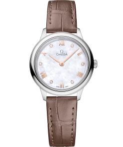 Omega DE VILLE PRESTIGE 27.5 mm, steel on leather strap 434.13.28.60.55.001