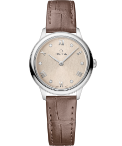 Omega DE VILLE PRESTIGE 27.5 mm, steel on leather strap 434.13.28.60.59.001