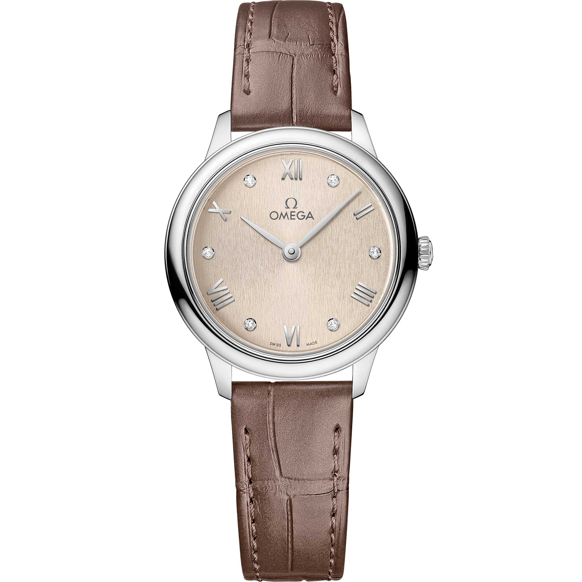 Omega DE VILLE PRESTIGE 27.5 mm, steel on leather strap 434.13.28.60.59.001