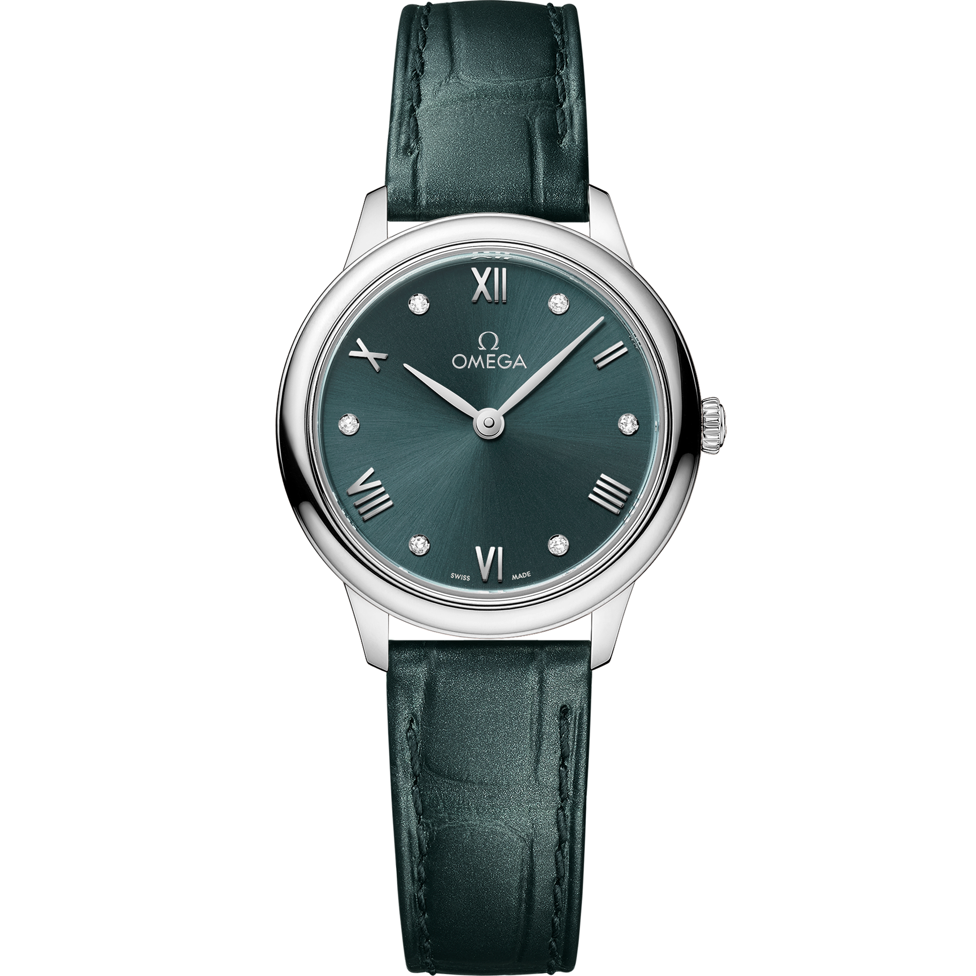 Omega DE VILLE PRESTIGE 27.5 mm, steel on leather strap 434.13.28.60.60.001