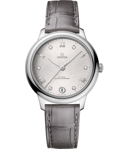 Omega DE VILLE PRESTIGE 34 mm, steel on leather strap 434.13.34.20.52.001