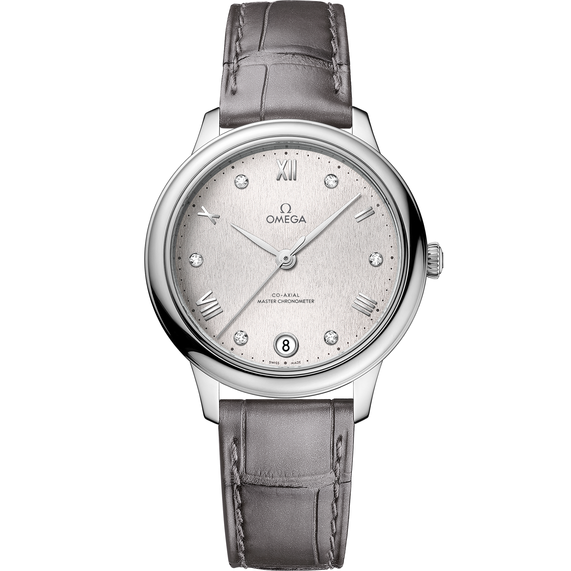 Omega DE VILLE PRESTIGE 34 mm, steel on leather strap 434.13.34.20.52.001