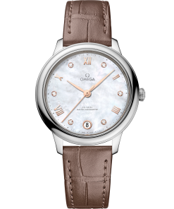 Omega DE VILLE PRESTIGE 34 mm, steel on leather strap 434.13.34.20.55.001