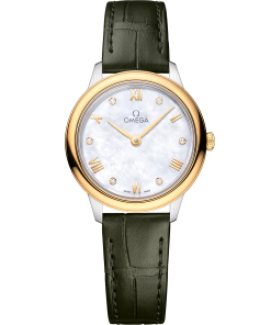 Omega DE VILLE PRESTIGE 27.5 mm, steel ‑ yellow gold on leather strap 434.23.28.60.55.001