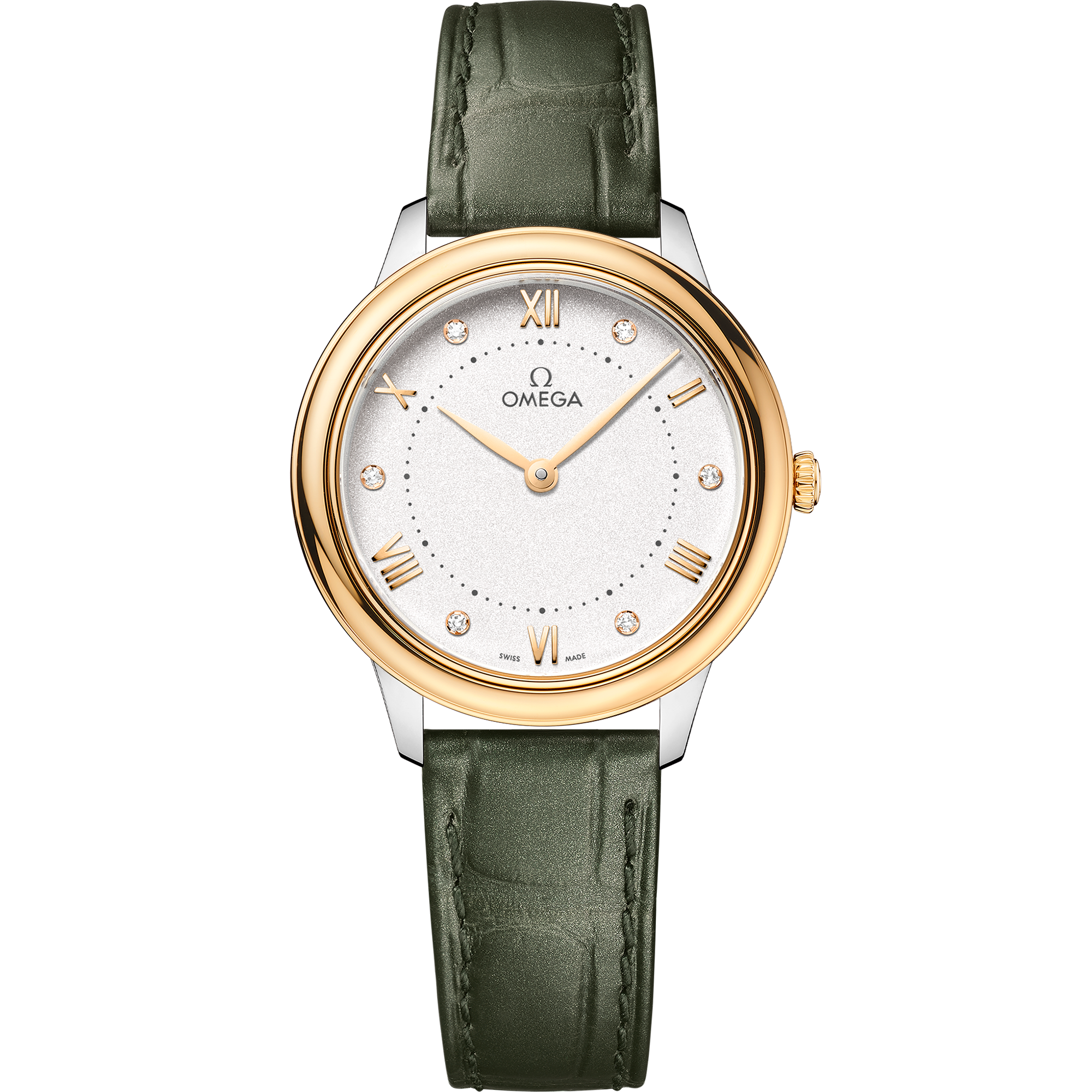 Omega DE VILLE PRESTIGE 30 mm, steel ‑ yellow gold on leather strap 434.23.30.60.52.002