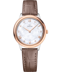 Omega DE VILLE PRESTIGE 30 mm, steel ‑ Sedna™ gold on leather strap 434.23.30.60.55.001