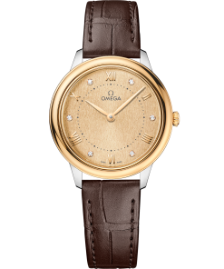 Omega DE VILLE PRESTIGE 30 mm, steel ‑ yellow gold on leather strap 434.23.30.60.58.001