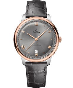 Omega DE VILLE PRESTIGE 40 mm, steel ‑ Sedna™ gold on leather strap 434.23.40.20.06.001