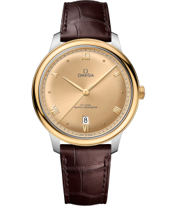 Omega DE VILLE PRESTIGE 40 mm, steel ‑ yellow gold on leather strap 434.23.40.20.08.001