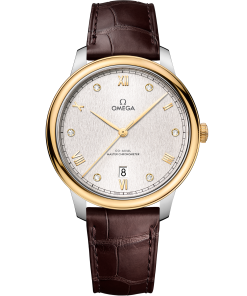 Omega DE VILLE PRESTIGE 40 mm, steel ‑ yellow gold on leather strap 434.23.40.20.52.001