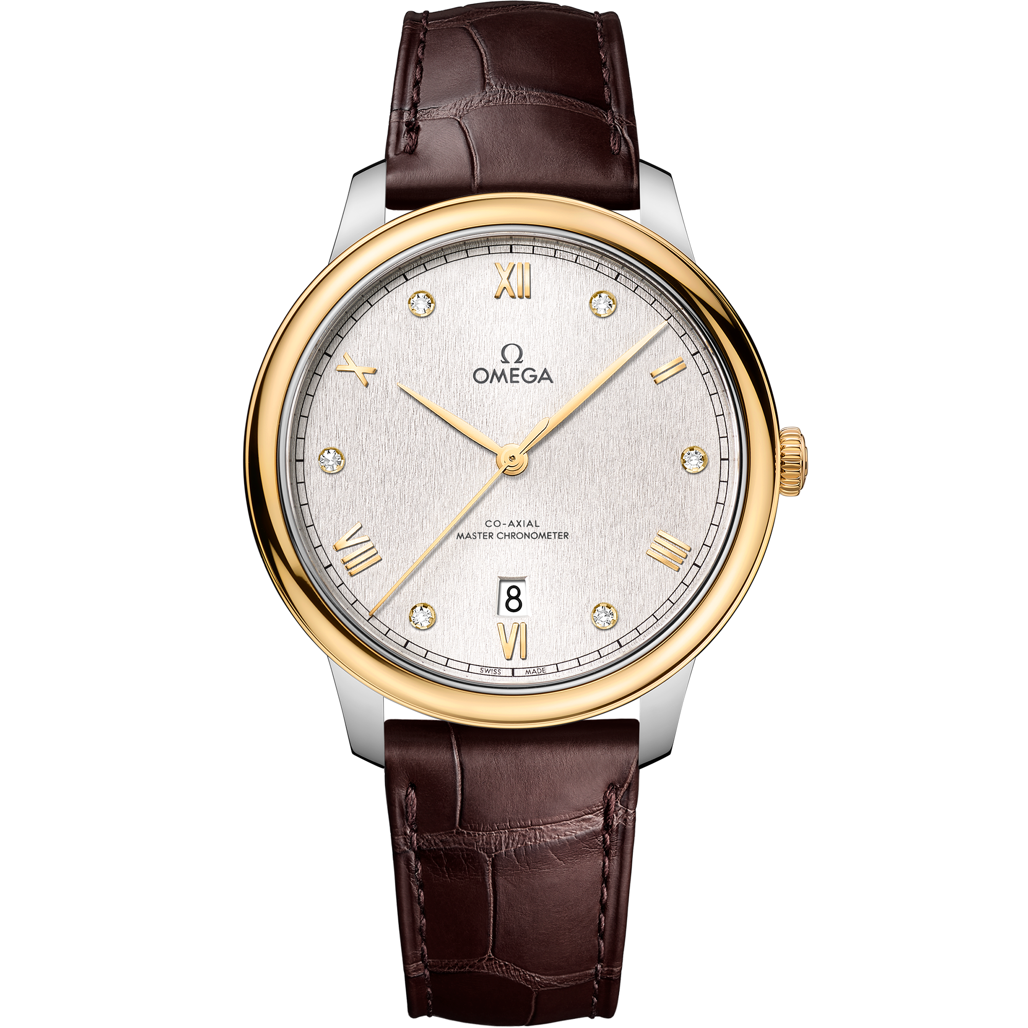 Omega DE VILLE PRESTIGE 40 mm, steel ‑ yellow gold on leather strap 434.23.40.20.52.001