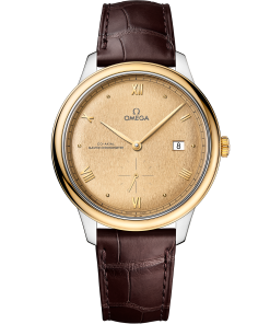 Omega DE VILLE PRESTIGE 41 mm, steel ‑ yellow gold on leather strap 434.23.41.20.08.001