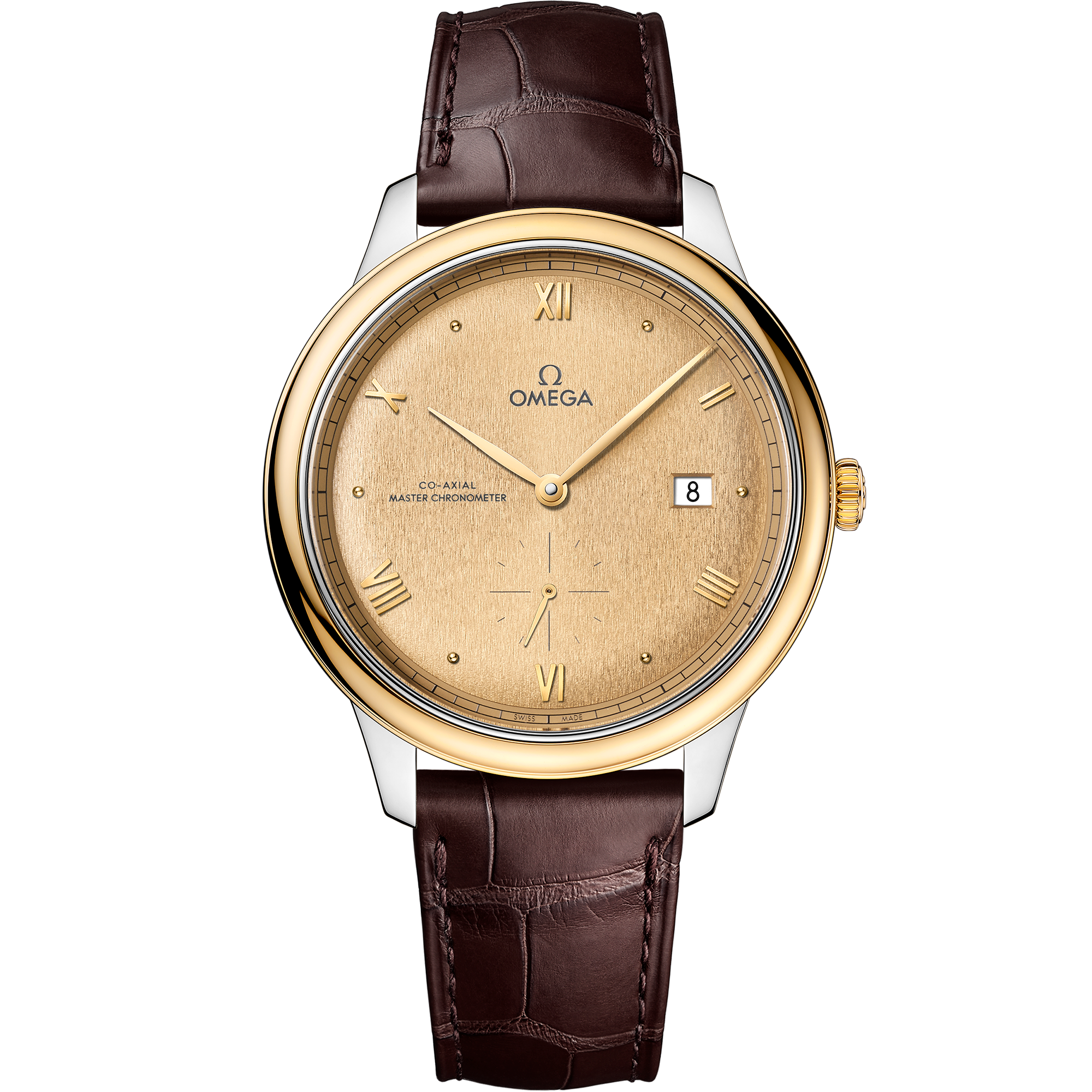 Omega DE VILLE PRESTIGE 41 mm, steel ‑ yellow gold on leather strap 434.23.41.20.08.001