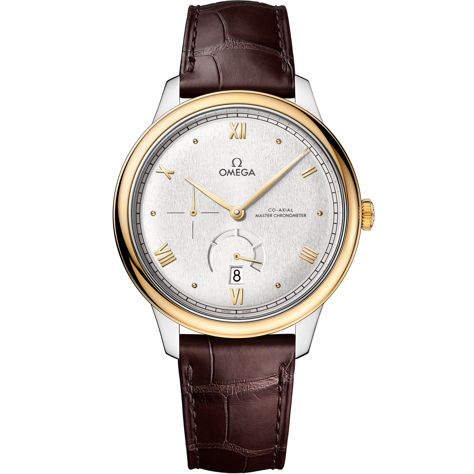 Omega DE VILLE PRESTIGE 41 mm, steel ‑ yellow gold on leather strap 434.23.41.21.02.001