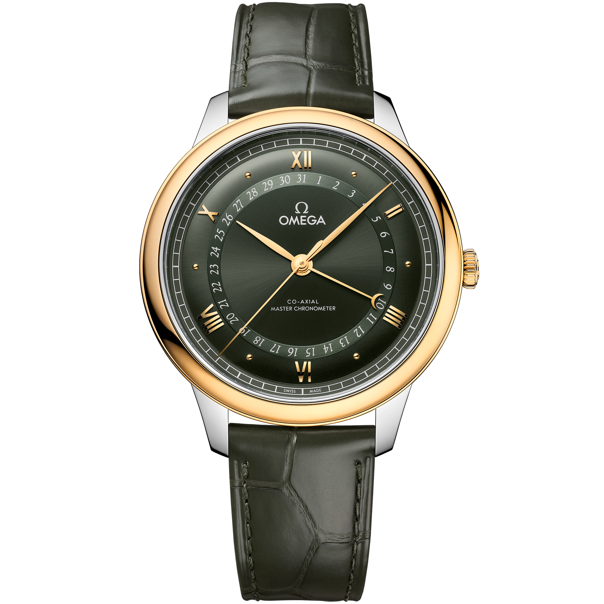 Omega DE VILLE PRESTIGE 42 mm, steel ‑ yellow gold on alligator 434.23.42.22.10.001