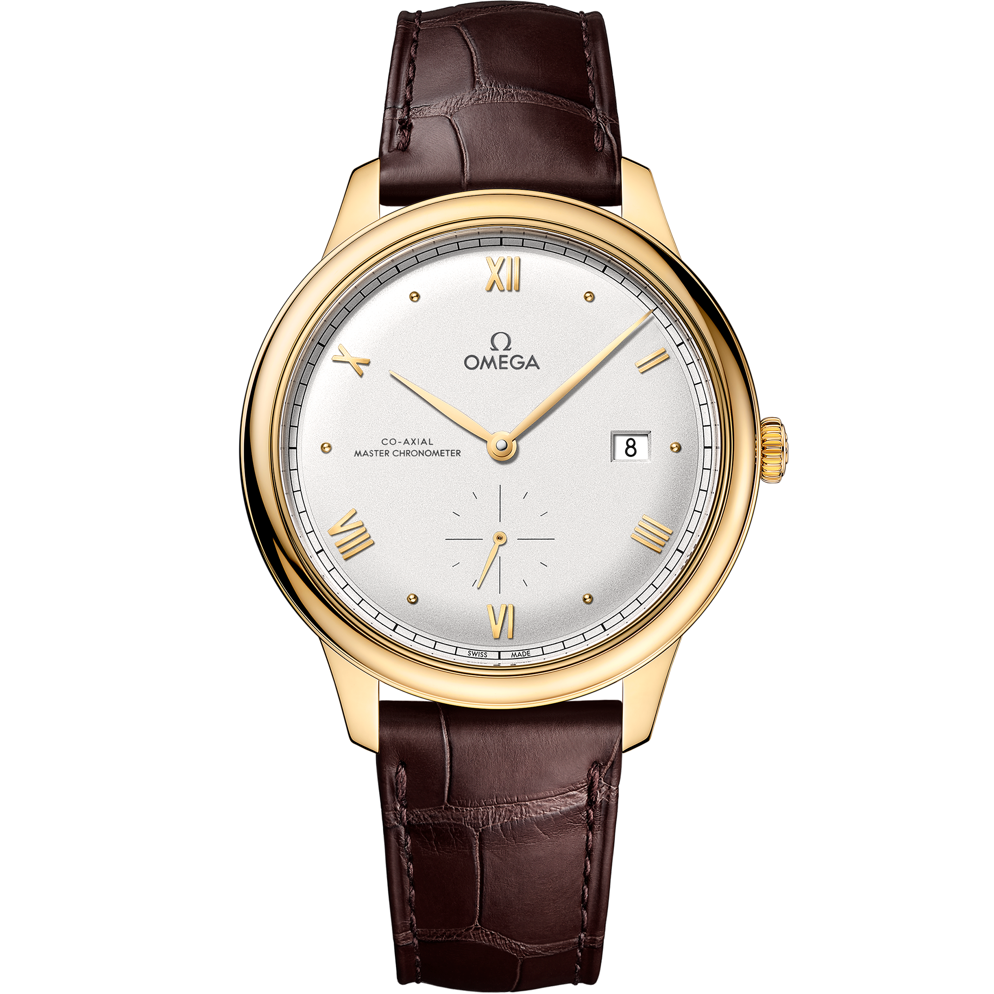Omega DE VILLE PRESTIGE 41 mm, yellow gold on leather strap 434.53.41.20.02.001