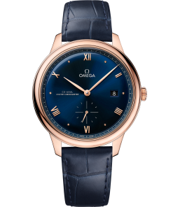 Omega DE VILLE PRESTIGE 41 mm, Sedna™ gold on leather strap 434.53.41.20.03.001