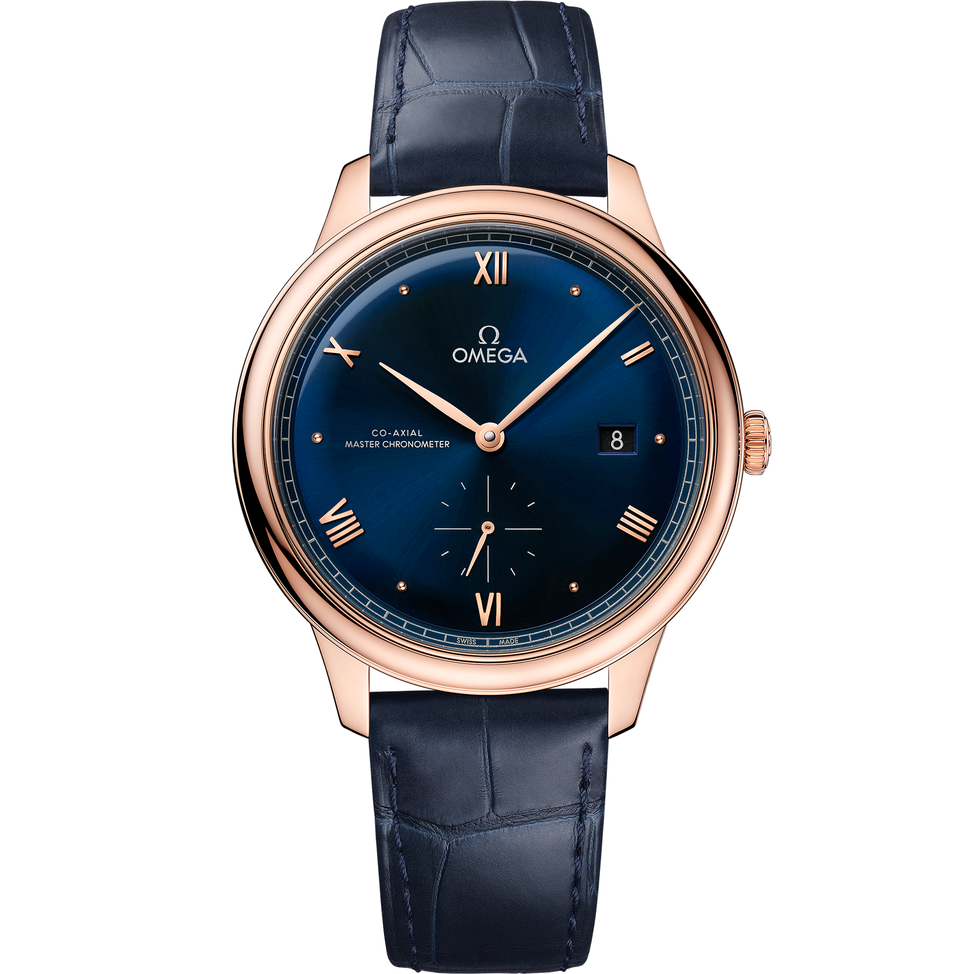 Omega DE VILLE PRESTIGE 41 mm, Sedna™ gold on leather strap 434.53.41.20.03.001