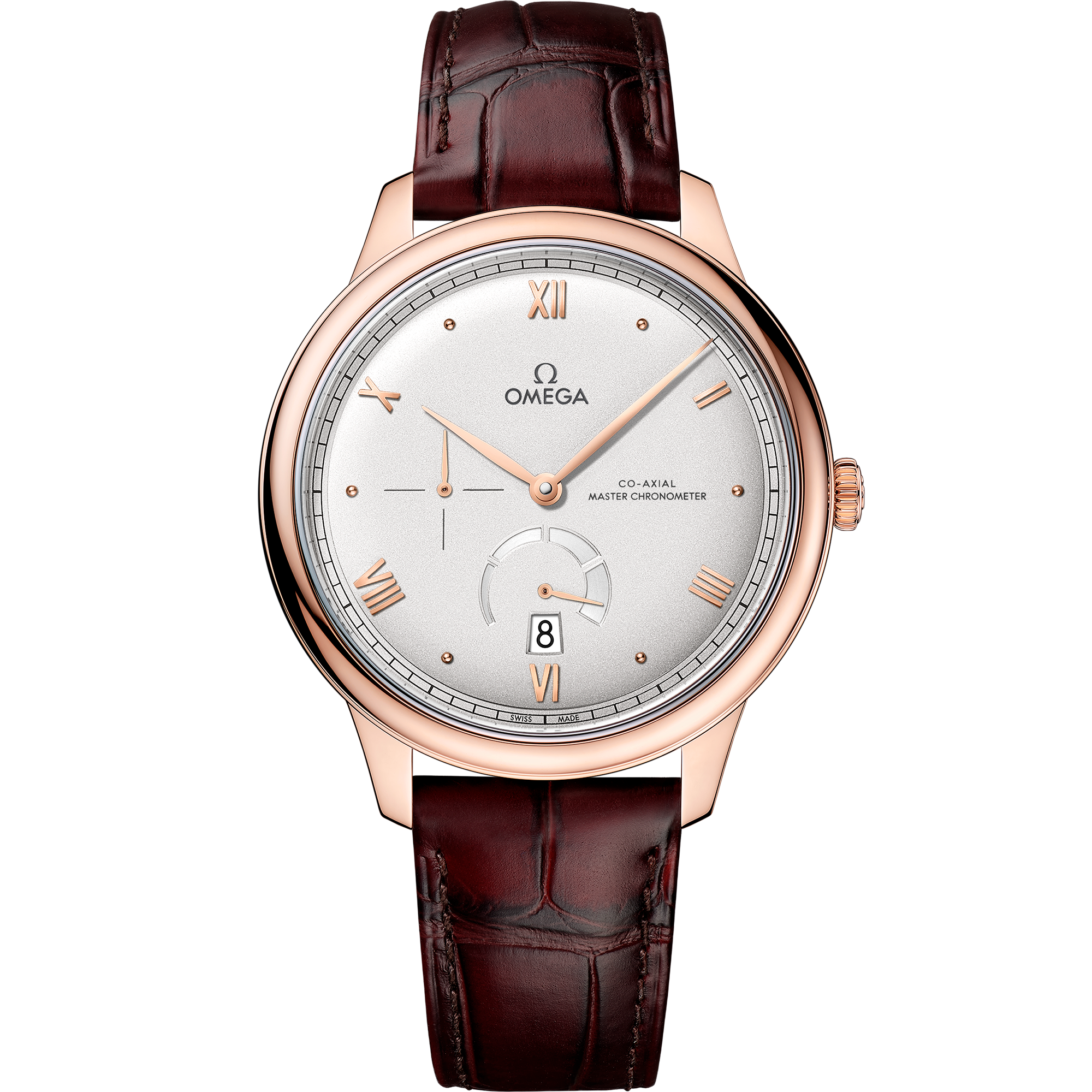 Omega DE VILLE PRESTIGE 41 mm, Sedna™ gold on leather strap 434.53.41.21.02.001