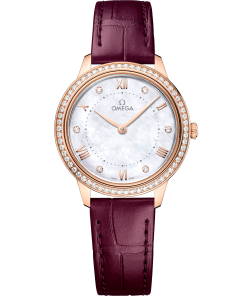 Omega DE VILLE PRESTIGE 30 mm, Sedna™ gold on leather strap 434.58.30.60.55.001