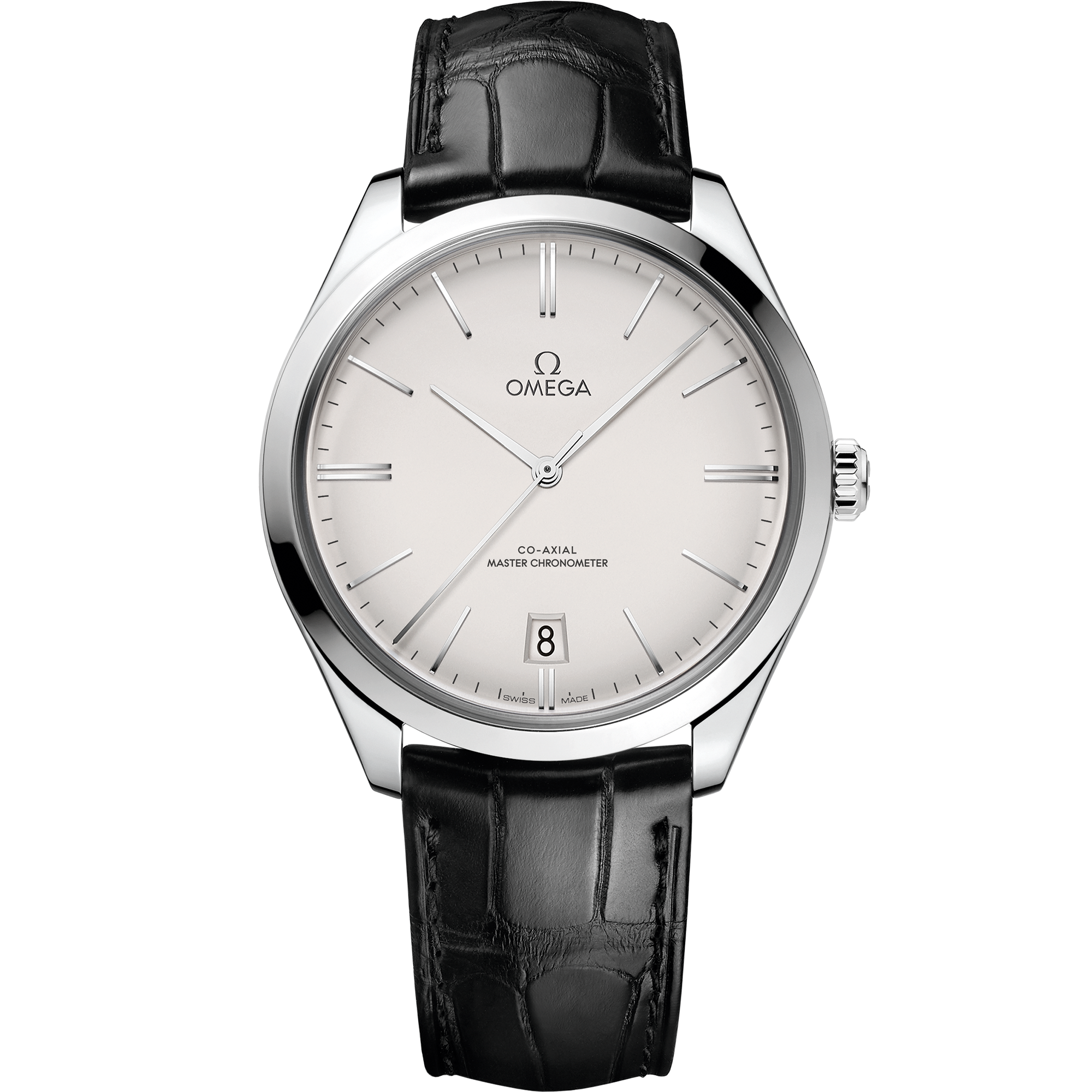 Omega DE VILLE TRÉSOR 40 mm, steel on leather strap 435.13.40.21.02.001