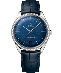 Omega DE VILLE TRÉSOR 40 mm, steel on leather strap 435.18.40.21.03.001