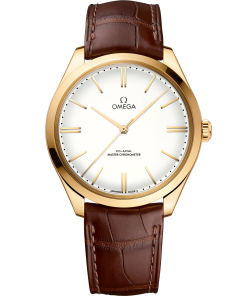Omega DE VILLE TRÉSOR 40 mm, yellow gold on leather strap 435.53.40.21.09.001