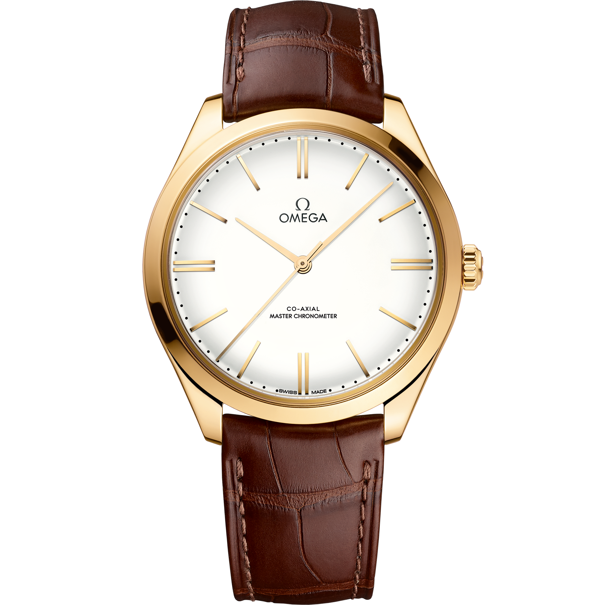Omega DE VILLE TRÉSOR 40 mm, yellow gold on leather strap 435.53.40.21.09.001