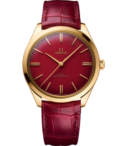 Omega DE VILLE TRÉSOR 40 mm, yellow gold on leather strap 435.53.40.21.11.001
