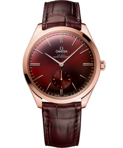 Omega DE VILLE TRÉSOR 40 mm, Sedna™ gold on leather strap 435.53.40.21.11.002