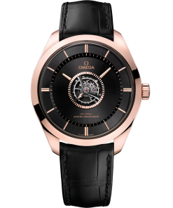 Omega DE VILLE TOURBILLON 43 mm, Sedna™ gold ‑ Canopus Gold™ on leather strap 529.53.43.22.01.001