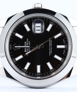 Alternative view of HandMade The Rolex Datejust 116300 Black Dial Smooth Bezel