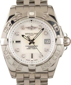 HandMade The Ladies Breitling Galactic 32 Mother of Pearl Diamond Dial