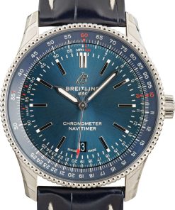HandMade The Breitling Navitimer Automatic 41 Blue Dial & Leather Strap