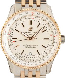 HandMade The Breitling Navitimer Automatic 41 Steel & Red Gold Silver Dial