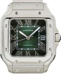 HandMade The Cartier Santos De Cartier Medium Model Green Dial