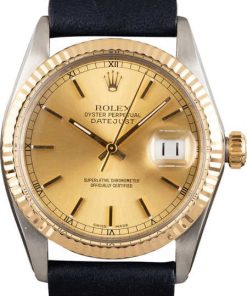HandMade The Rolex Two-Tone Datejust 16013 Leather Band