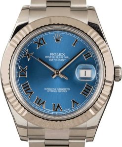 HandMade The Datejust II Rolex 116334 Blue Roman 100% Authentic