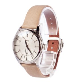 Alternative view of HandMade The Ladies Oris Artelier Date Silver Diamond Dial & Leather Strap