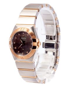 Alternative view of HandMade The Omega Constellation Tahiti Steel & Gold Mother Of Pearl Diamond Dial