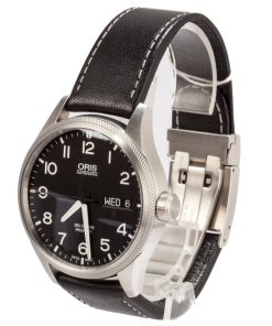 Alternative view of HandMade The Oris Big Crown ProPilot Big Day Date Black Leather Strap