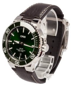 Alternative view of HandMade The Oris Aquis Date Leather Band