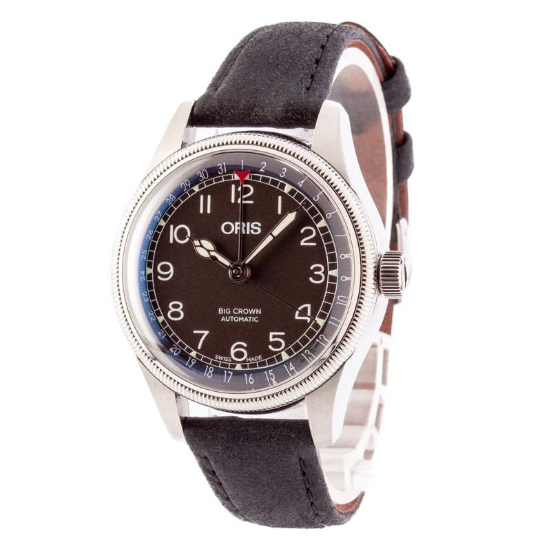 HandMade The Ladies Oris Big Crown Pointer Date Black Arabic Dial - Image 2