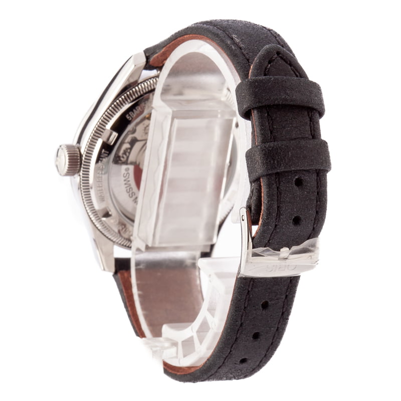 HandMade The Ladies Oris Big Crown Pointer Date Black Arabic Dial - Image 3