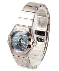 Alternative view of HandMade The Ladies Omega Constellation Blue Mother of Pearl Diamond Dial