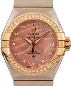 HandMade The Ladies Omega Constellation Gold Mother of Pearl Dial